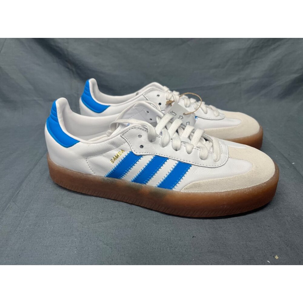 Adidas Sambae Platforms Sneakers Leather White Gum Girls Size 7 NEW NO BOX! - Picture 9 of 11
